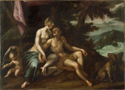 Venus en Adonis door Hans von Aachen  